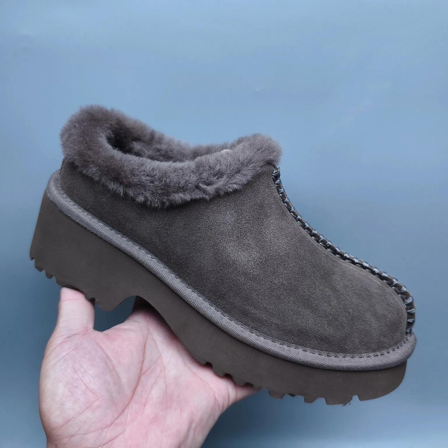 💰480 UGG sheepskin all-in-one snow boots 2510 thick-soled wedge fashion shoes Color: maroon sand walnut Matching size: 35-40